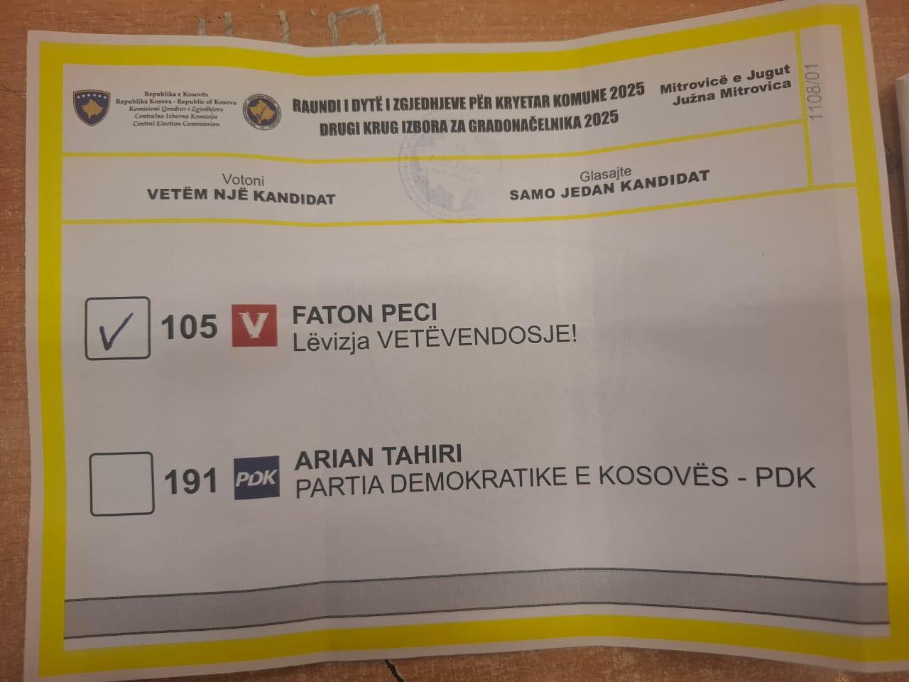 Behrami publikon një tjetër fletëvotim  Vazhdojmë me denoncimin e fabrikimit të votave nga VV ja