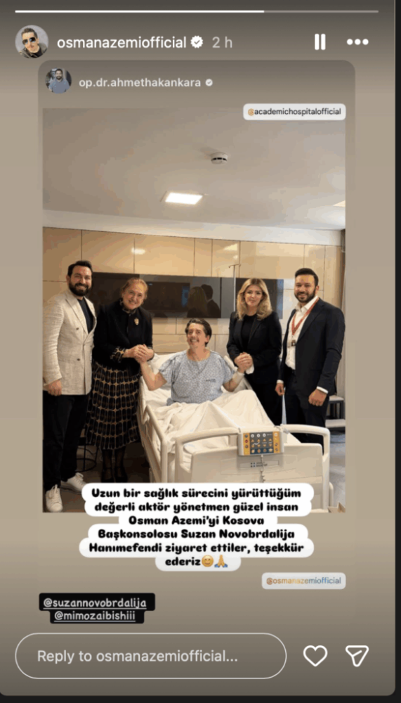 Osman Azemi në trajtim në Turqi pas aksidentit të rëndë