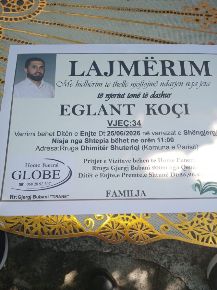 Sot i jepet lamtumira e fundit Eglant Koçit që u vra nga shoku i tij