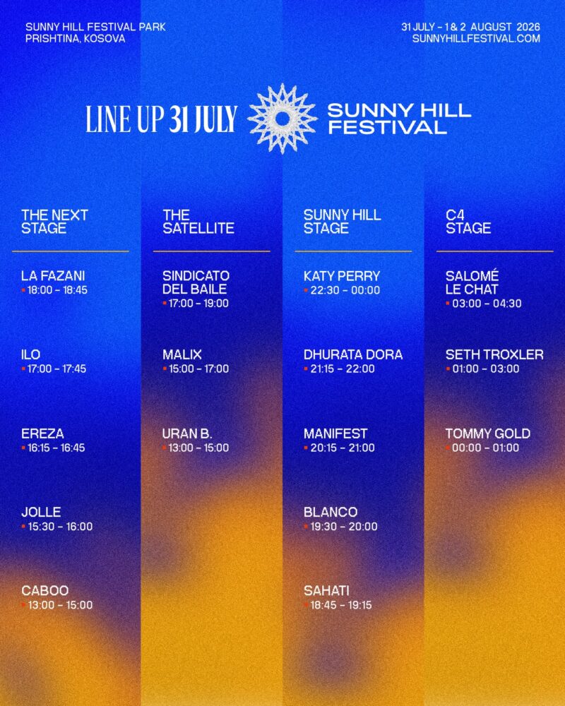 Sunny Hill Festival publikon agjendën zyrtare për edicionin 2026