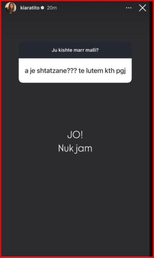 Kiara Tito u jep fund aludimeve për shtatzëni